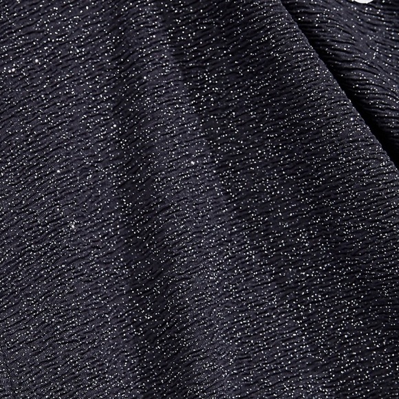 NWT Betsy & Adam V Neck Choker Glitter Long Dress Gown Black Size 12 - Picture 2 of 14